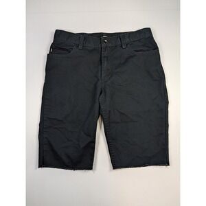 Vans Off The Wall Black Chino Shorts Raw Hem Size 30 Skate Streetwear Normcore